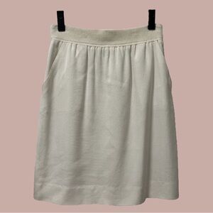 Vintage 1960s J Tiktiner french linen cream mini skirt size M